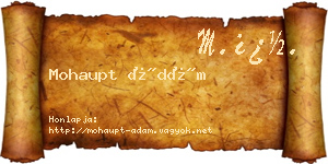 Mohaupt Ádám névjegykártya